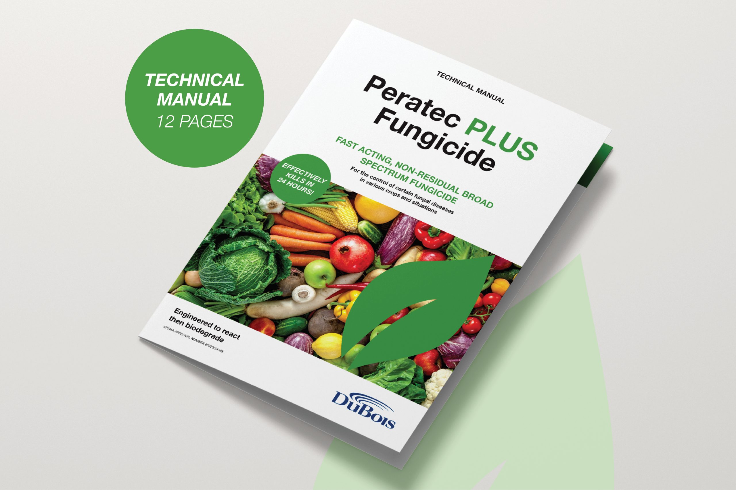 Peratec Plus Fungicide Manual with fresh produce on cover